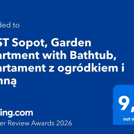 NEST Sopot, Garden Apartment with Bathtub, Apartament z ogródkiem i wanną-3