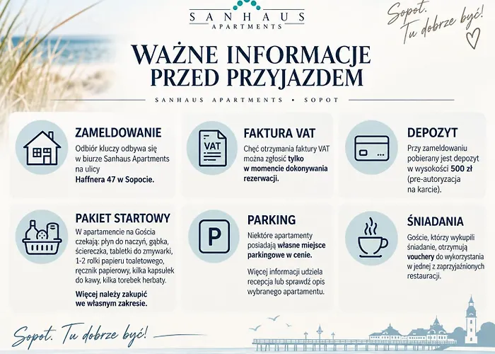 Sanhaus Apartments - ul HAFFNERA i okolice - 3-5 minut od plaży i deptaka Sopot